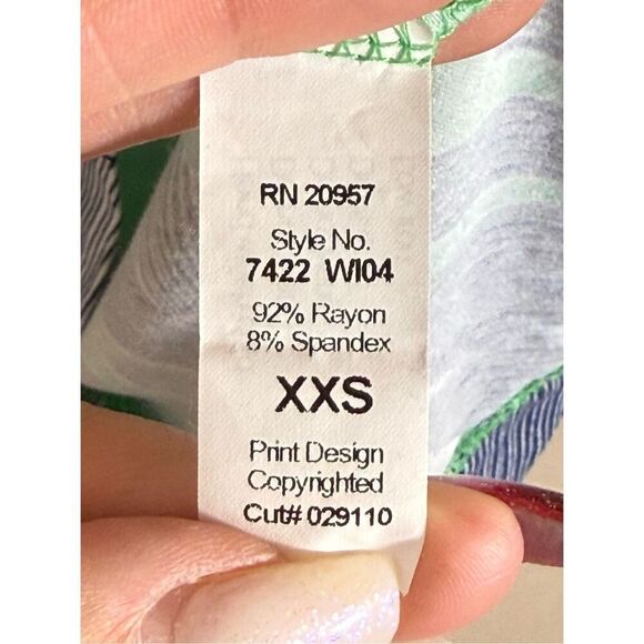 Tori Richard Tropical Hawaiian Palm Leaves Collared Short Sleeve Mini Dress XXS - Picture 6 of 10